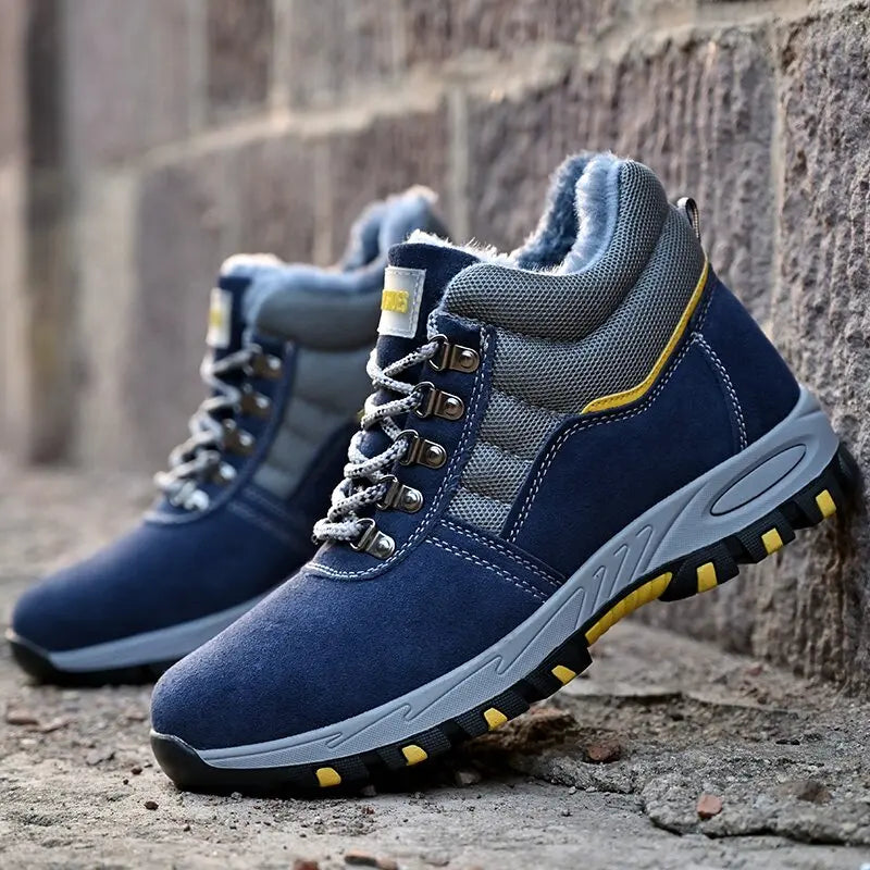 Mens High Quality Winter Boots Men Steel Toe Cap Safety Boots Work Shoes