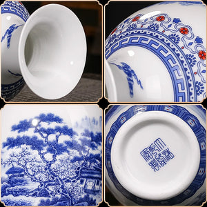 Ceramics Blue And White Landscape Pattern Vase