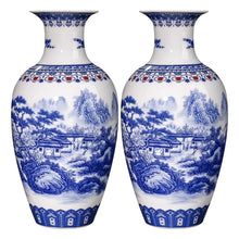 Load image into Gallery viewer, Ceramics Blue And White Landscape Pattern Vase