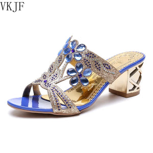 Women Glitter Mesh Fashion Outdoor Heel Shoes
