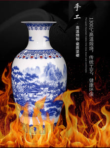 Ceramics Blue And White Landscape Pattern Vase