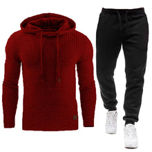 Load image into Gallery viewer, Men Tracksuit Fleece Two Piece Hooded Pullover Set