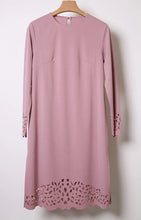 Load image into Gallery viewer, Muslim Dress Women Long Top Hollow Solid Islamic Clothing Hijab Dresses