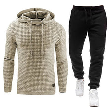 Load image into Gallery viewer, Men Tracksuit Fleece Two Piece Hooded Pullover Set