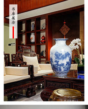 Load image into Gallery viewer, Ceramics Under-glazed Blue and white Porcelain Vase