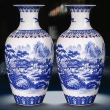 Load image into Gallery viewer, Ceramics Blue And White Landscape Pattern Vase
