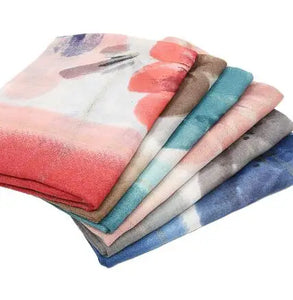 Women Printed Head Scarf With Gold Thread Muslim Hijab