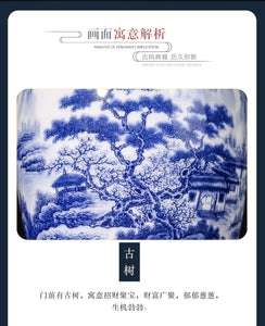 Ceramics Blue And White Landscape Pattern Vase