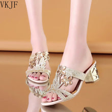 Load image into Gallery viewer, Women Glitter Mesh Fashion Outdoor Heel Shoes