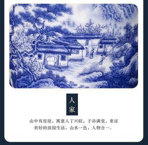 Ceramics Blue And White Landscape Pattern Vase