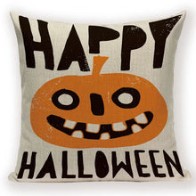 Load image into Gallery viewer, Happy Halloween Pumpkin Bat Magic Girl Flying Carpet Ghosts Decor Cushion Cover Halloween Decoration Horror House Party Supplies