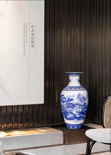 Load image into Gallery viewer, Ceramics Blue And White Landscape Pattern Vase
