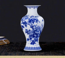 Load image into Gallery viewer, Elegant Blue and White Porcelain Vases