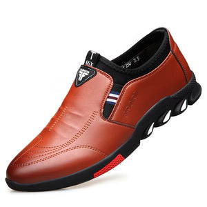 Men's Leather Casual Soft-Soled Non-Slip Breathable Sneakers Shoes