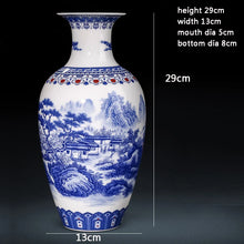 Load image into Gallery viewer, Ceramics Blue And White Landscape Pattern Vase