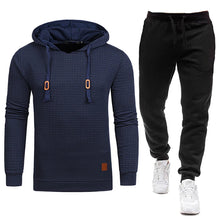 Load image into Gallery viewer, Men Tracksuit Fleece Two Piece Hooded Pullover Set
