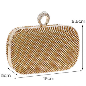 Women Diamond-Studded Chain Shoulder Evening Handbag