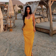 Load image into Gallery viewer, Sexy Knit Cut Out Tassel Spaghetti Strap Bodycon Beach Maxi Dress Summer Women&#39;s Holiday Club Party Outfit Swimsuit Cover Up K10