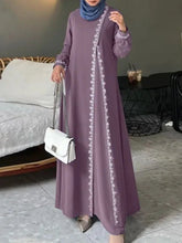 Load image into Gallery viewer, Women&#39;s Long Sleeve Lace Robe, Ramadan, Islamic, Arab, Muslima Dress