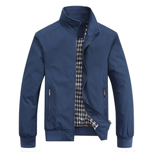 Men Casual Solid Color Bomber Jacket