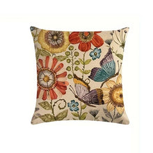 Load image into Gallery viewer, 1Pc Linen Mexican Elements Flower Blend Throw Pillow Case