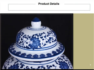 Blue And White Ceramic General Jar Artwork Storage Jar