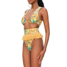 Load image into Gallery viewer, Ethnic Style Bikini Set for Women, Printed Tassel, High End Swimming Suit, Popular, New, 2024