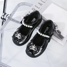 Load image into Gallery viewer, Girl Wedding Party Rhinestone Crown Pearl Princess Shoes