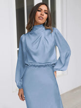 Load image into Gallery viewer, Spring Summer New High-End Satin Long Sleeved Dress