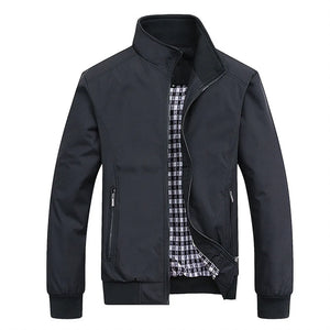 Men Casual Solid Color Bomber Jacket
