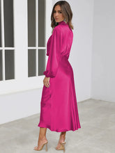 Load image into Gallery viewer, Spring Summer New High-End Satin Long Sleeved Dress
