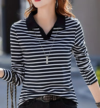 Load image into Gallery viewer, Women&#39;s striped POLO shirt