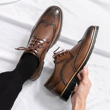 Load image into Gallery viewer, Mens Wingtip Leather Brogue Business Formal Oxford Shoes
