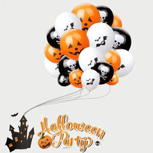 Load image into Gallery viewer, 30/10Pcs Scary Halloween Balloons Kids Toys Pumpkin Skeleton Ghost Bar Party Decor Balloon Halloween Black Orange Latex Balloon