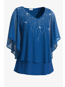 Women's Plus Size Short Sleeve Chiffon Tees