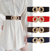 Load image into Gallery viewer, Women Simple Waist Elastic Ladies Band Round Buckle Belt