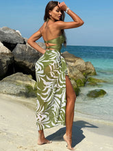 Load image into Gallery viewer, In-X ladies one piece swimwear with cover up bandeau swimsuit Bachelorette party green bathing suit beachwear woman summer