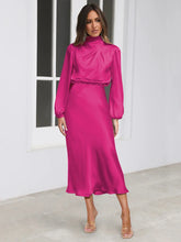 Load image into Gallery viewer, Spring Summer New High-End Satin Long Sleeved Dress