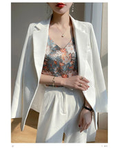 Load image into Gallery viewer, Niche Design Western-style Silk Camisole Women&#39;s V-neck Floral Print Tops