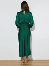 Load image into Gallery viewer, Spring Summer New High-End Satin Long Sleeved Dress