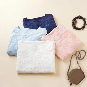 Women Lace Long Sleeve Tops V Neck Shirt