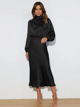Load image into Gallery viewer, Spring Summer New High-End Satin Long Sleeved Dress