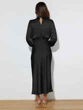 Load image into Gallery viewer, Spring Summer New High-End Satin Long Sleeved Dress