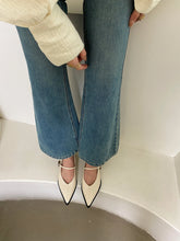 Load image into Gallery viewer, Pointed Toe Women Loafers Black Brown White Casual Mules Shoes Belt Buckle Shallow Slip On Low Flat Heeled Party Pumps Size 40