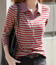 Load image into Gallery viewer, Women&#39;s striped POLO shirt