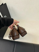 Load image into Gallery viewer, Pointed Toe Women Loafers Black Brown White Casual Mules Shoes Belt Buckle Shallow Slip On Low Flat Heeled Party Pumps Size 40