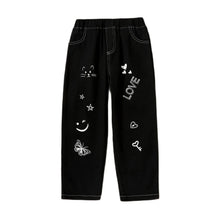 Load image into Gallery viewer, Girls&#39; Clothing Black Jeans Girls&#39; Pants Printed Pattern