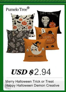 Happy Halloween Pumpkin Bat Magic Girl Flying Carpet Ghosts Decor Cushion Cover Halloween Decoration Horror House Party Supplies