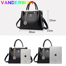 Load image into Gallery viewer, Women Soft Leather Luxury Designer 3 Layers Shoulder Crossbody Tote