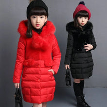 Load image into Gallery viewer, Girls Fashion Fur Hooded Waterproof Outwear Jackets